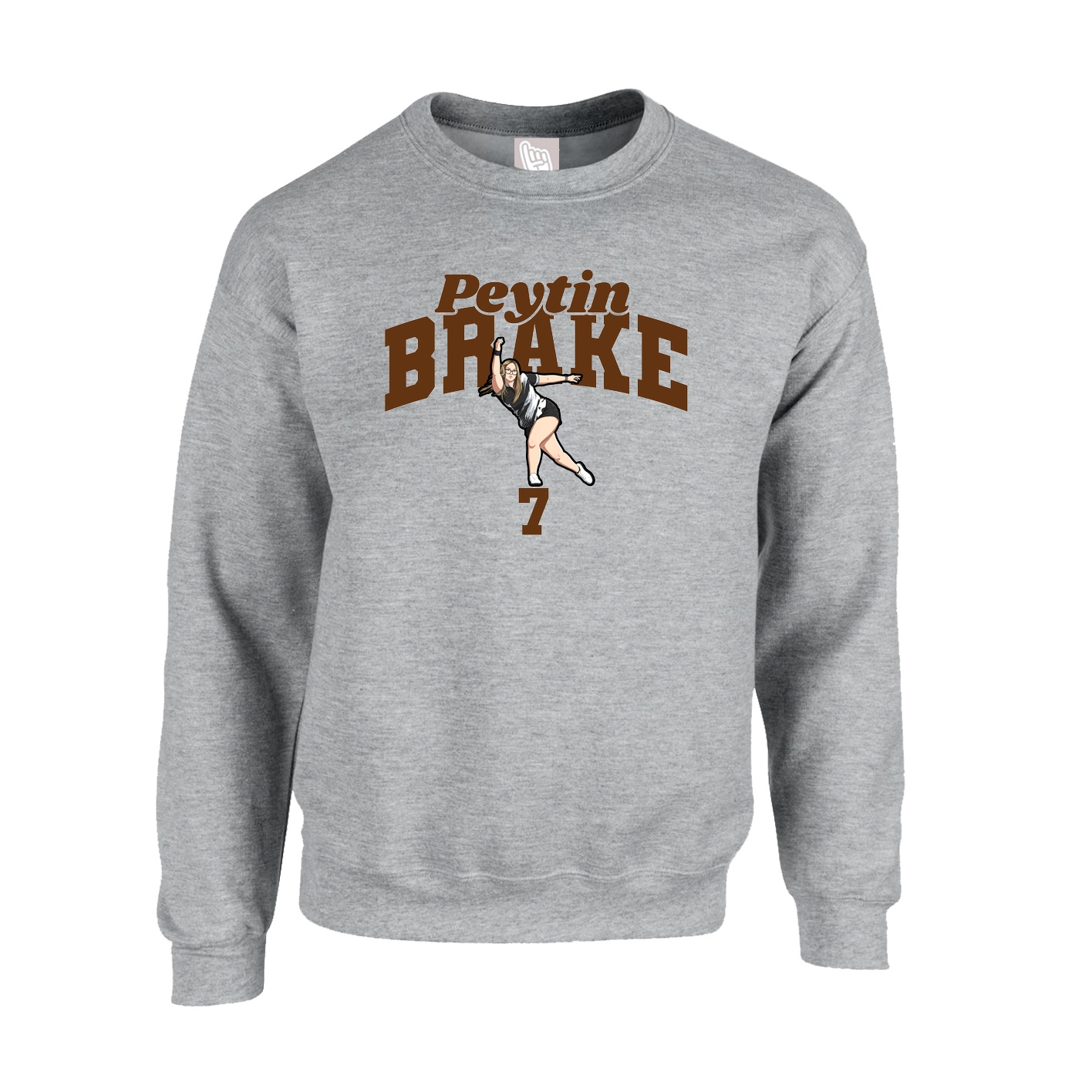 Fleece Crew — Signature Arch in Grey
