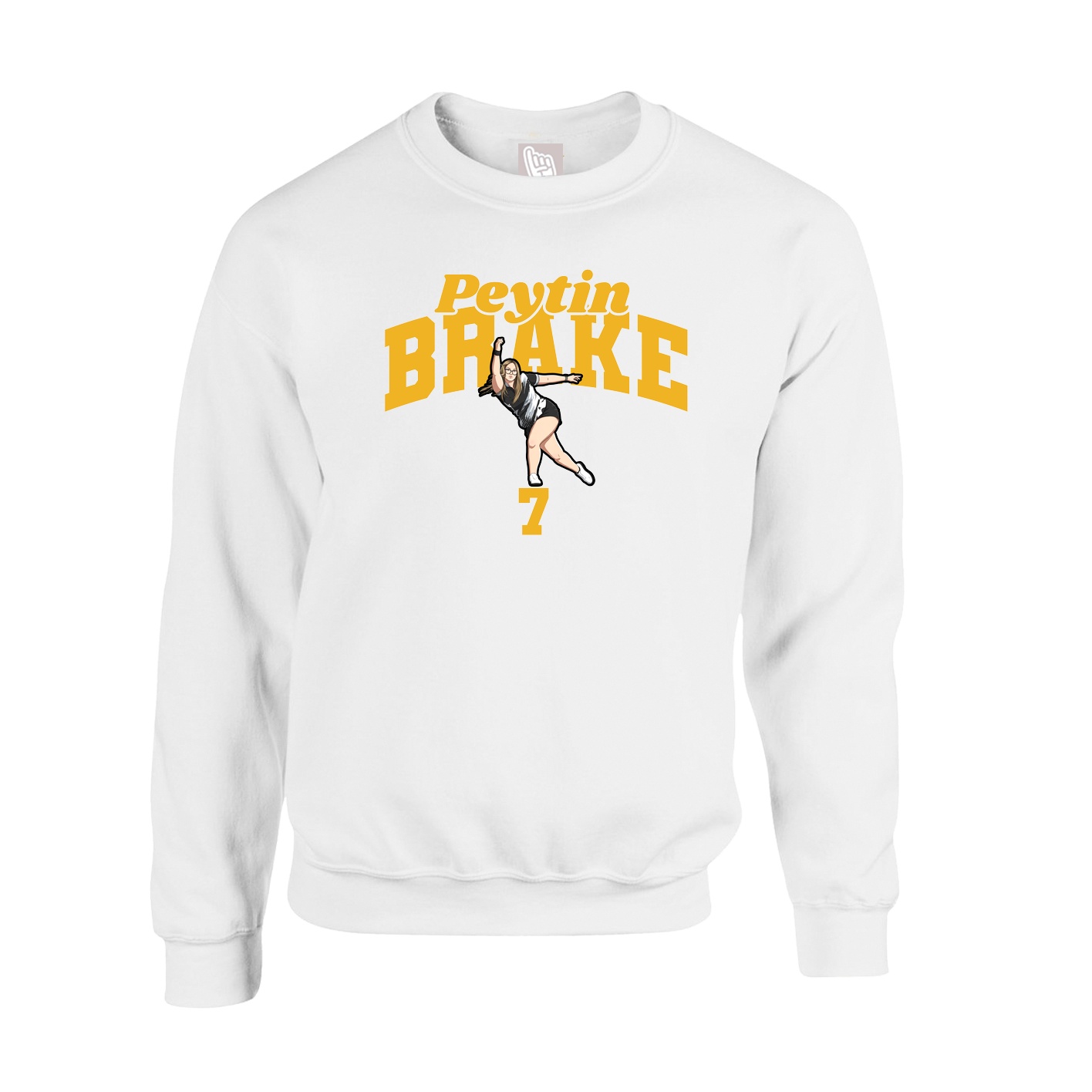 Fleece Crew — Signature Arch in White