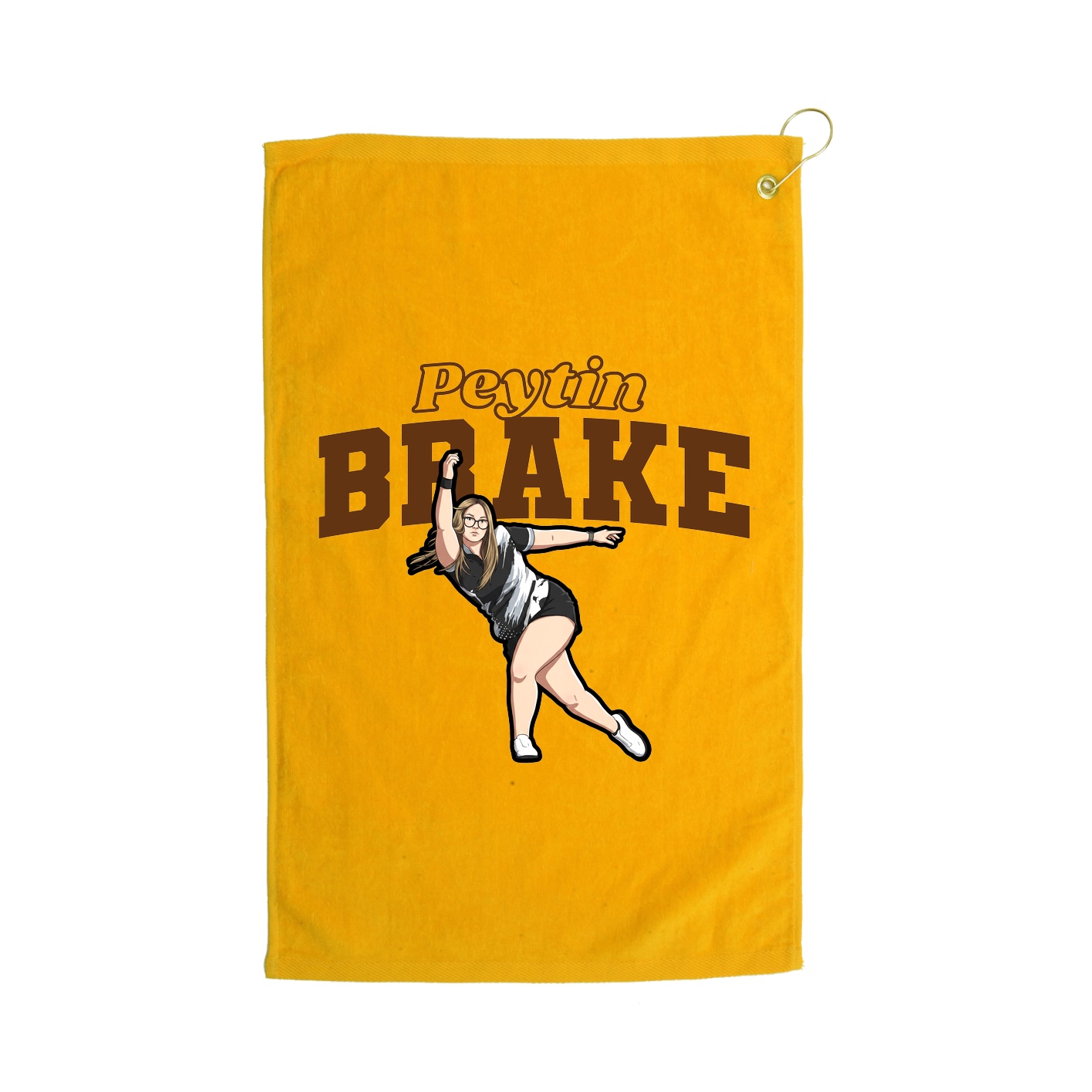 Golf Towel — Name Arch in Gold