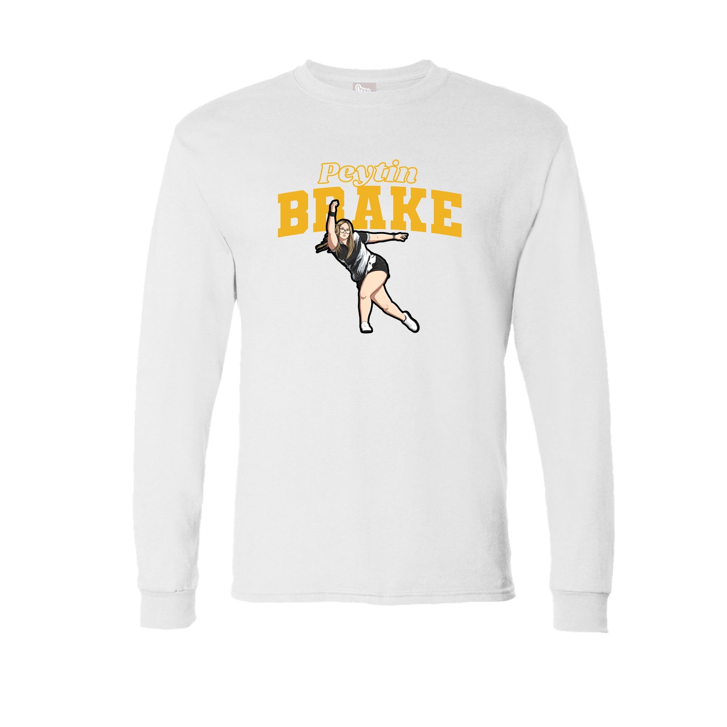 Long Sleeve Tee — Name Arch in White