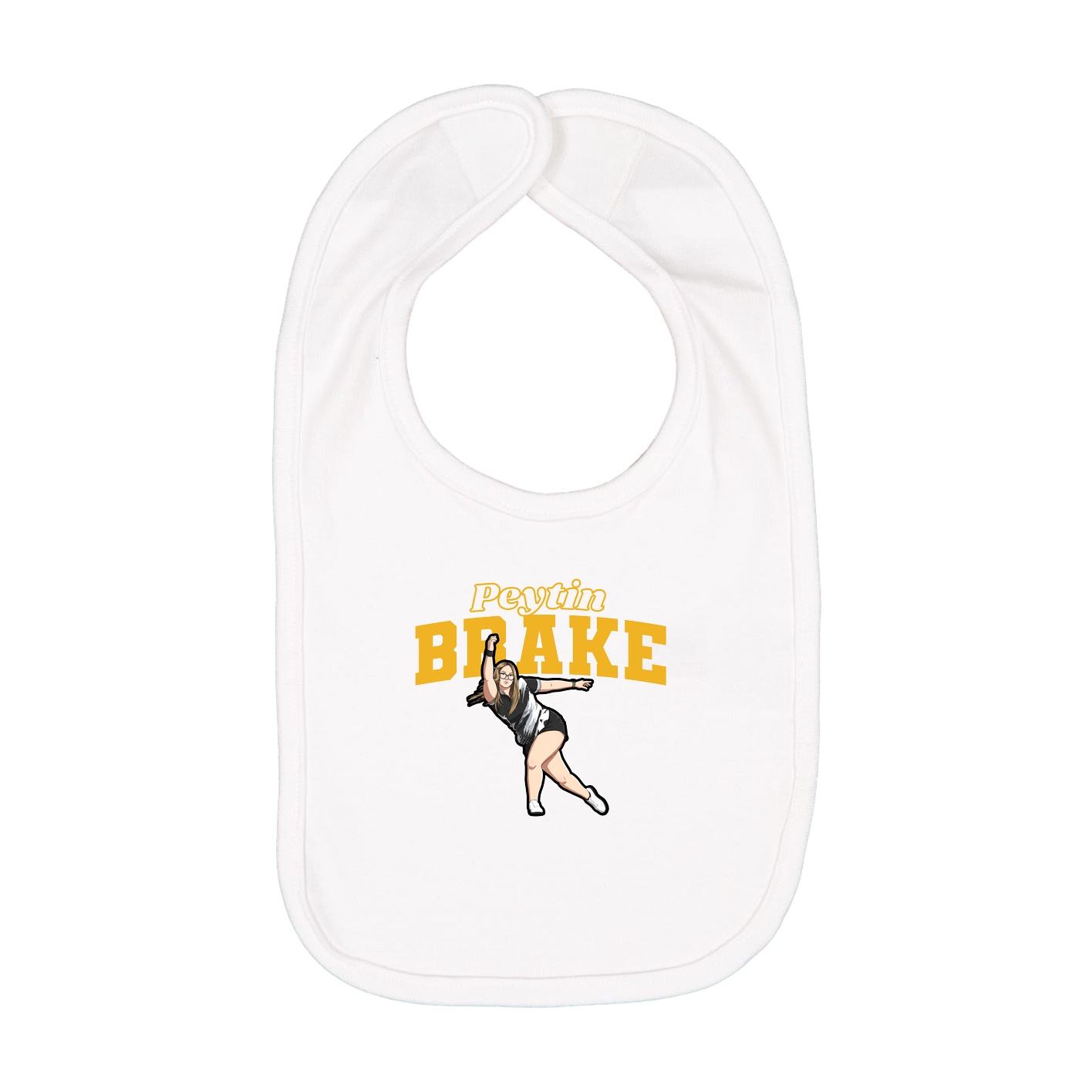 Infant Bib — Name Arch in White