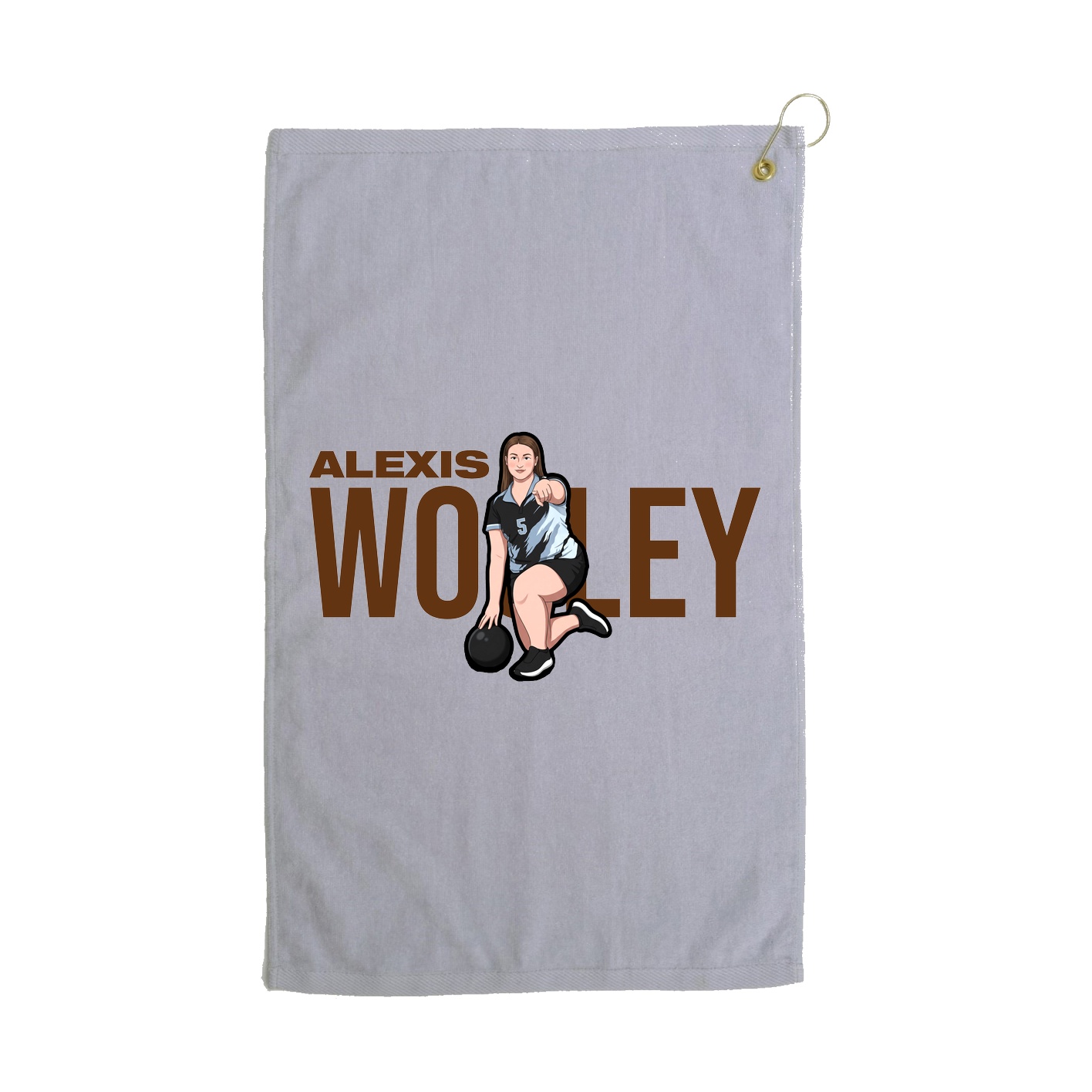 Golf Towel — Player Name in Grey