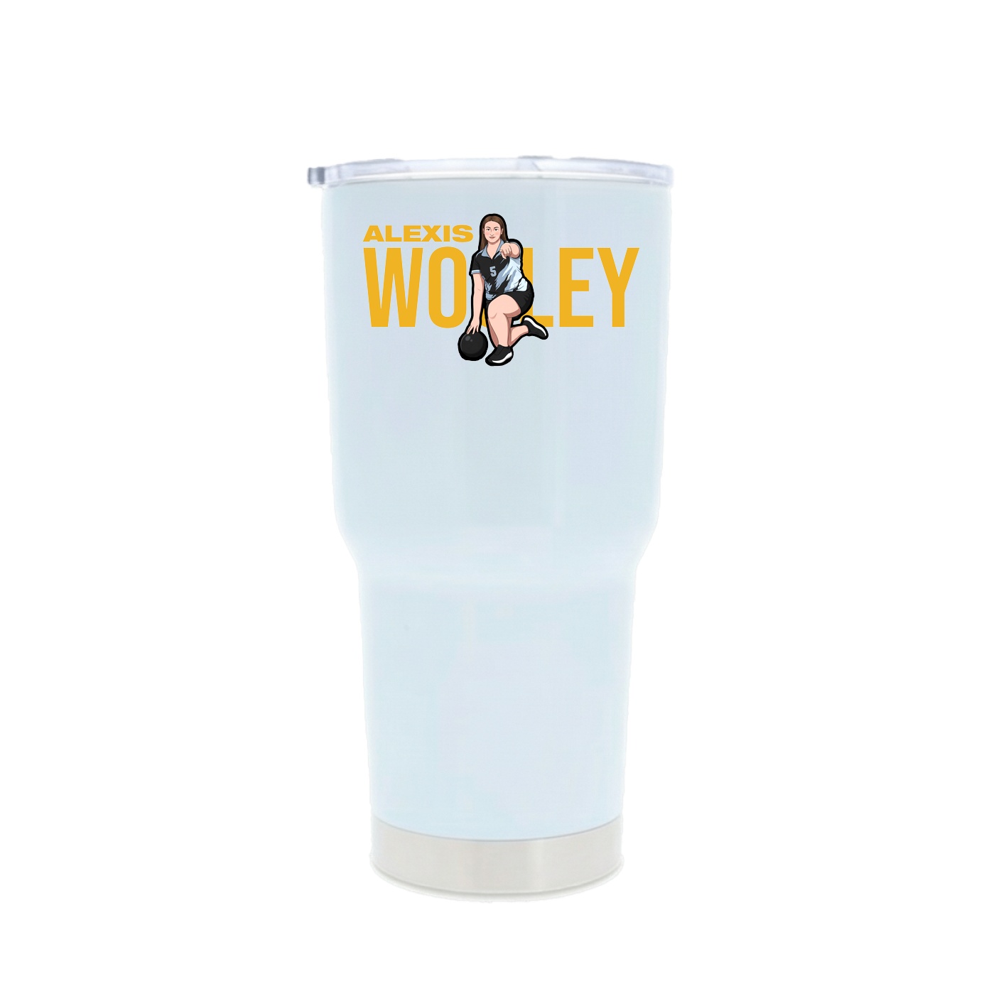 30oz Stainless Steel Tumbler — Player Name in White