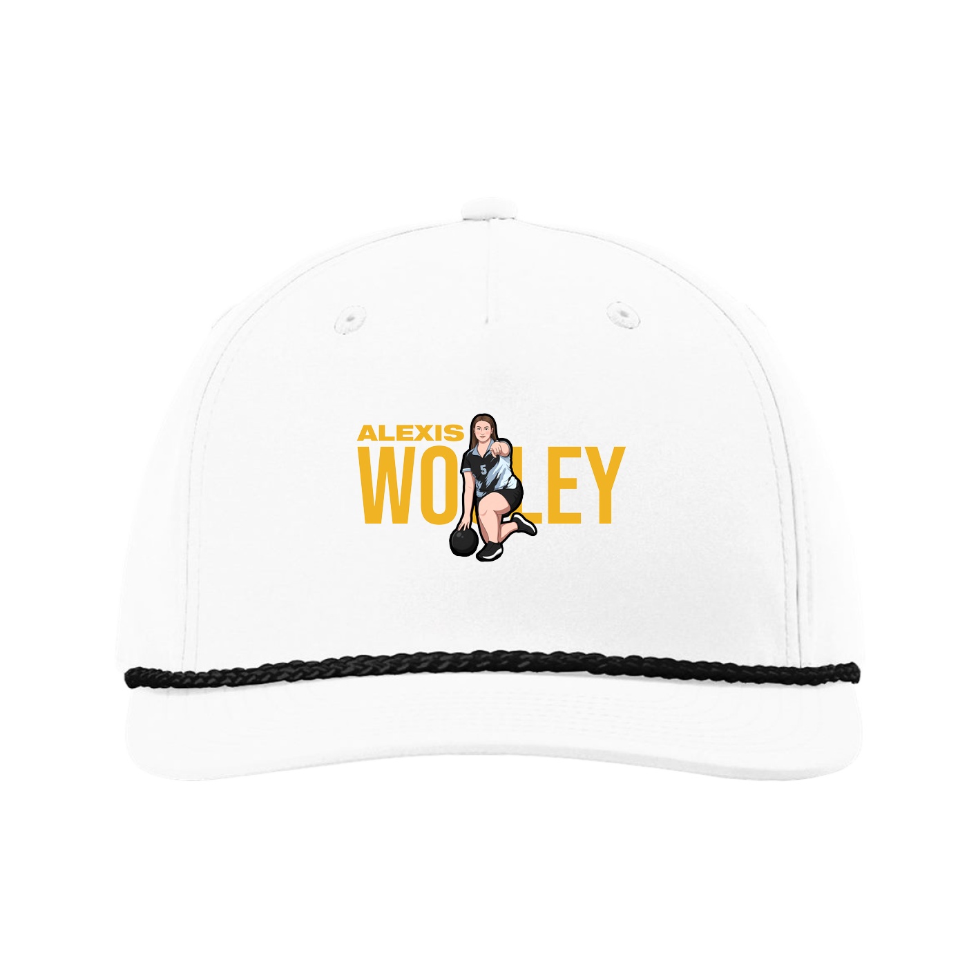 Five-Panel Classic Rope Cap — Player Name in White