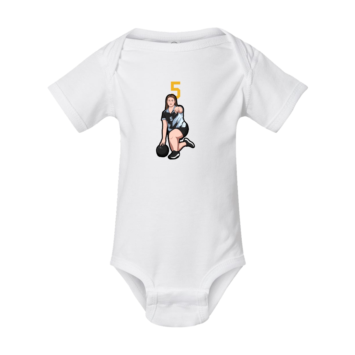 Baby Onesie — Number Top in White