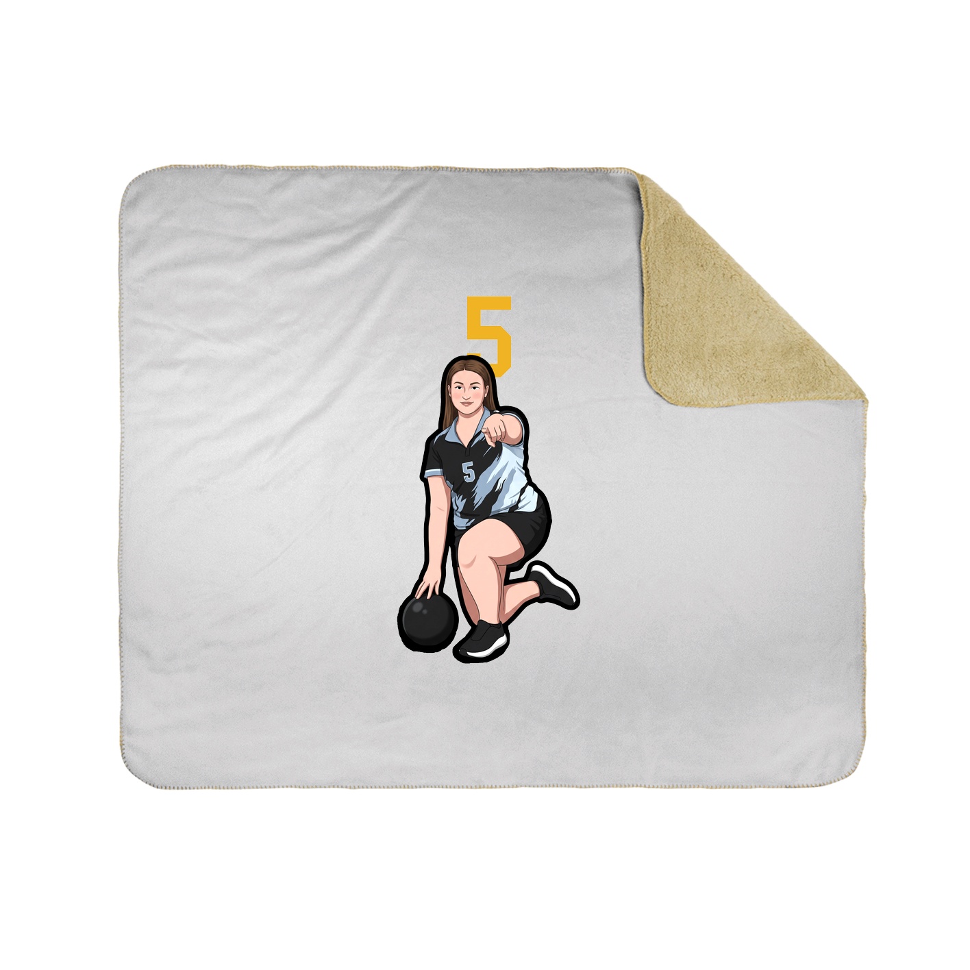 Throw Blanket — Number Top in White