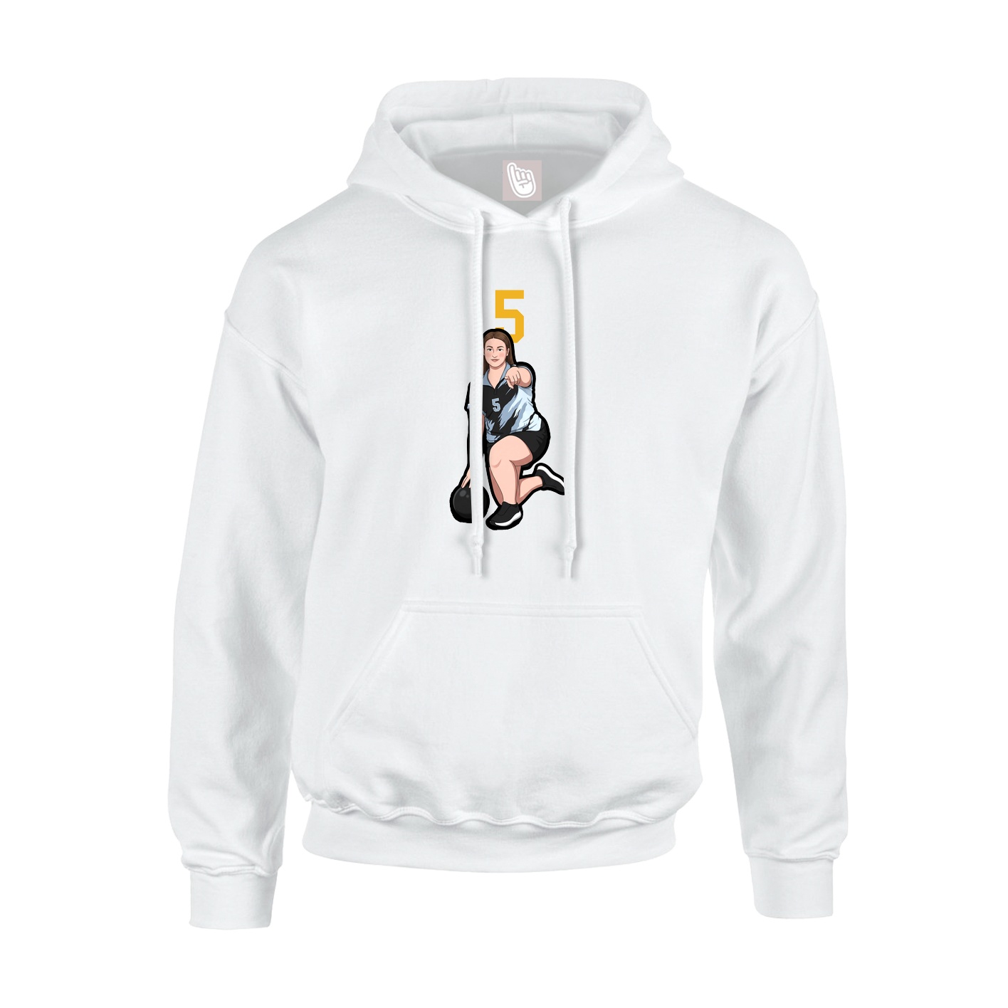 Youth Hoodie — Number Top in White