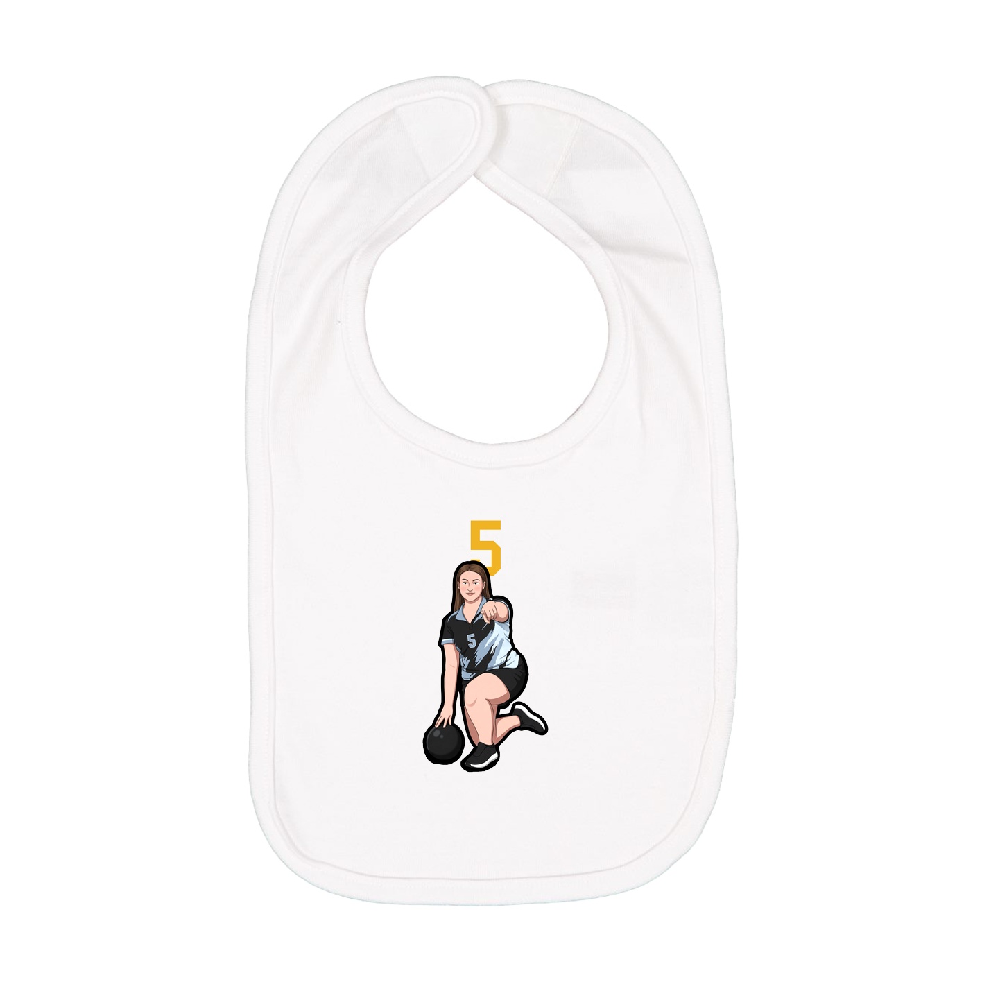 Infant Bib — Number Top in White