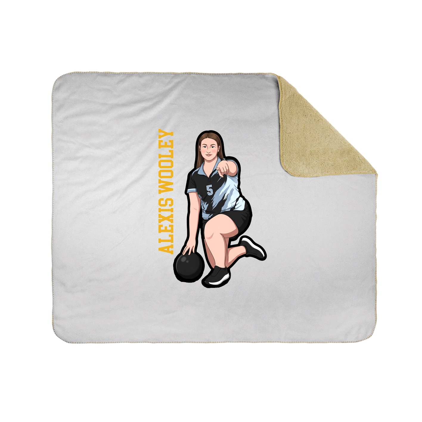 Throw Blanket — Name Vertical in White