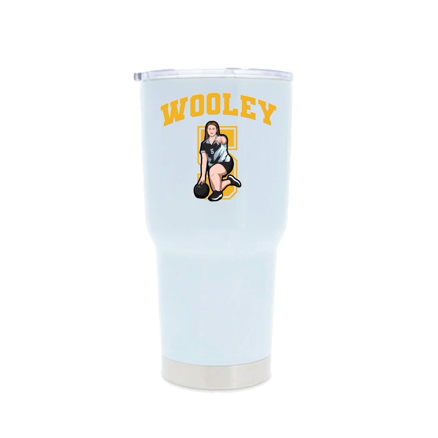 30oz Stainless Steel Tumbler — Number in White