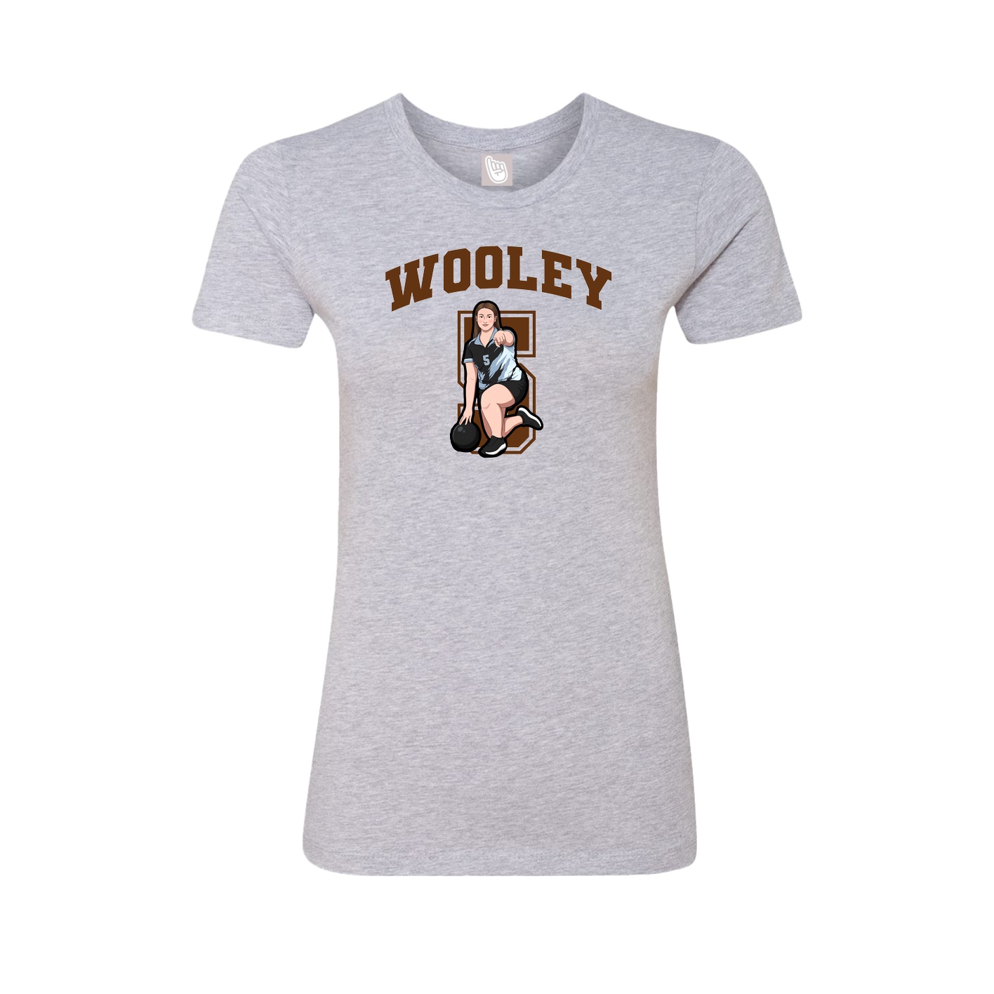 Fitted Women's Tee — Number in Grey