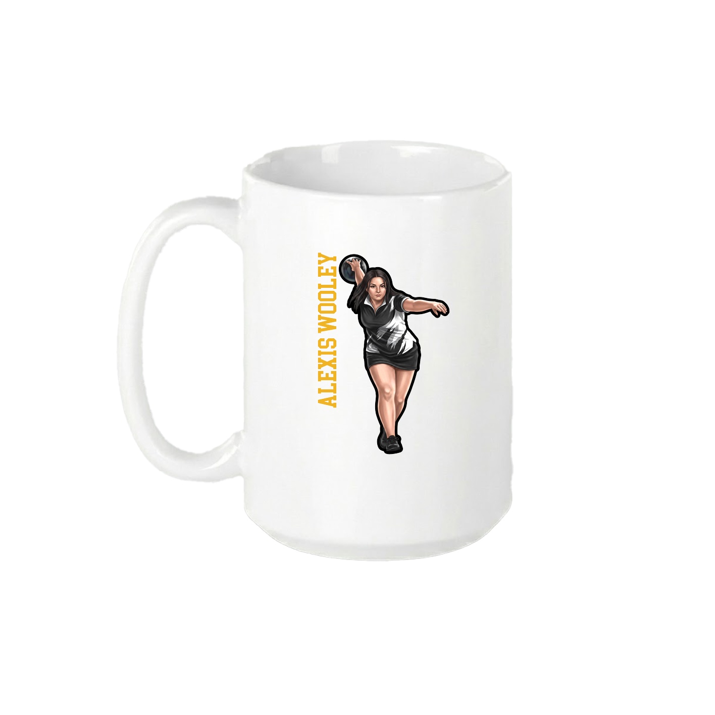 15oz Coffee Mug — Name Vertical in White