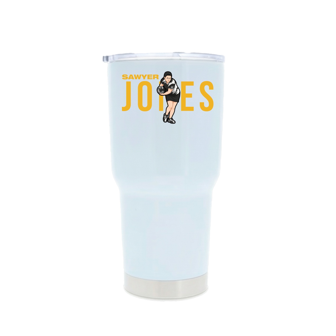 30oz Stainless Steel Tumbler — Player Name in White