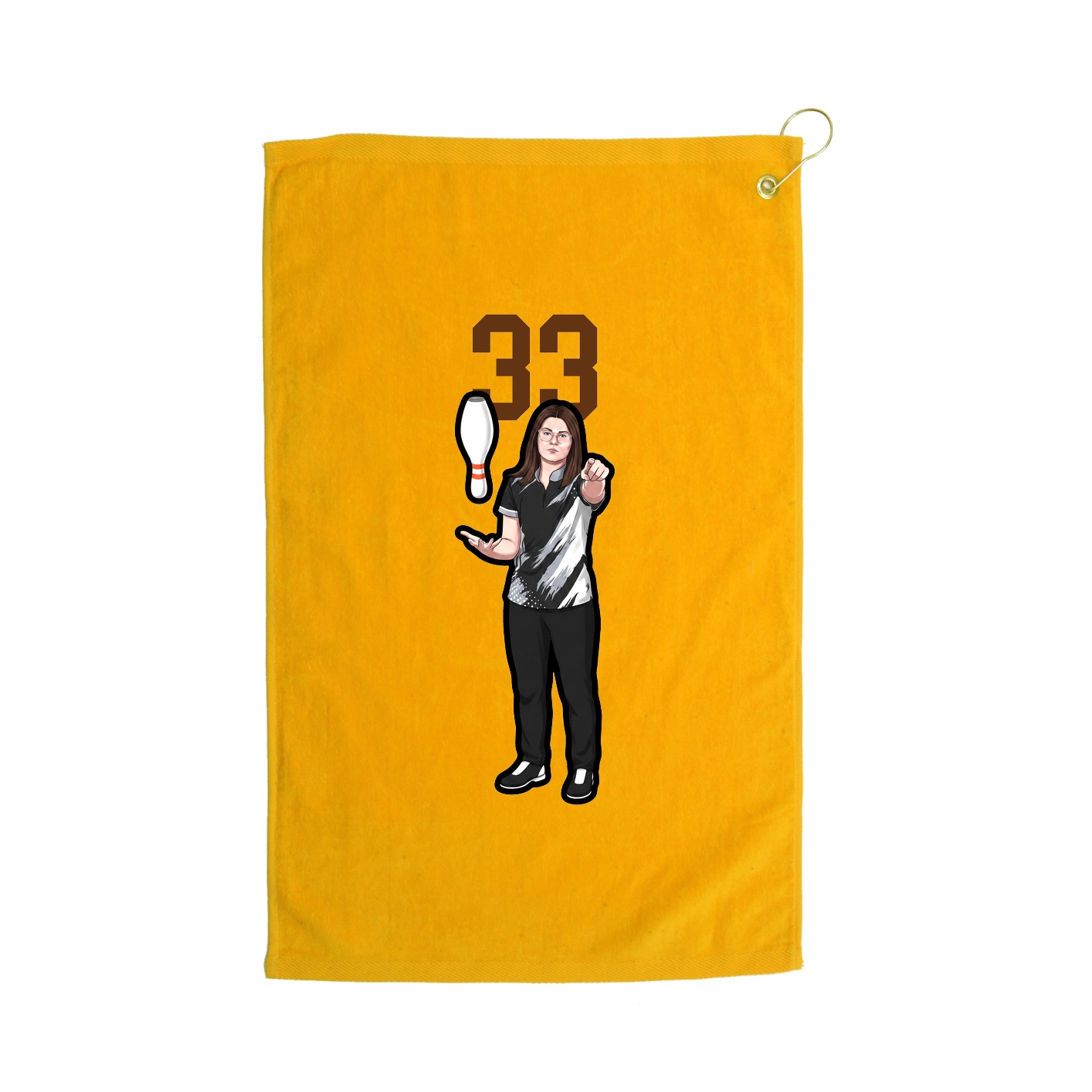 Golf Towel — Number Top in Gold