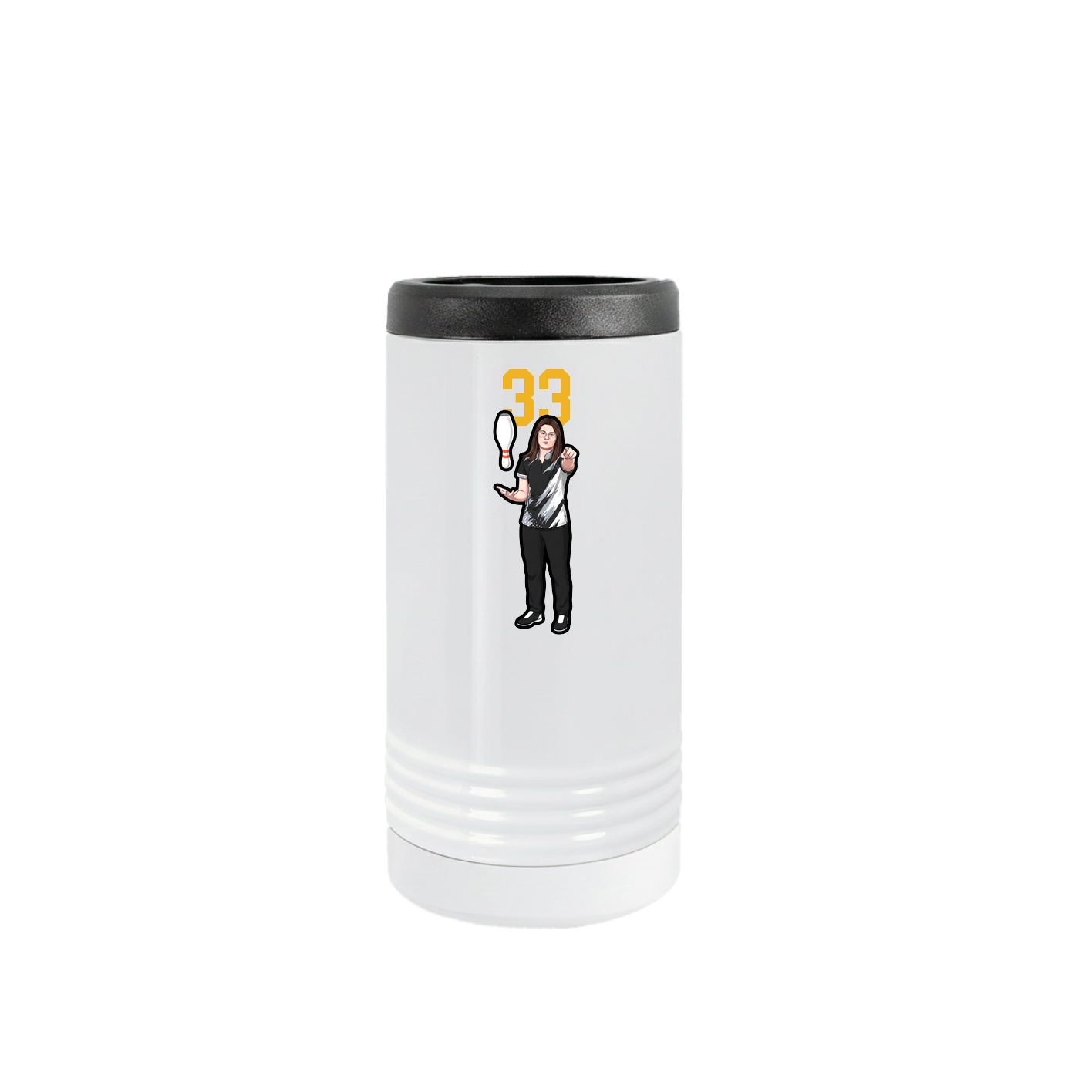 Slim Beverage Holder — Number Top in White