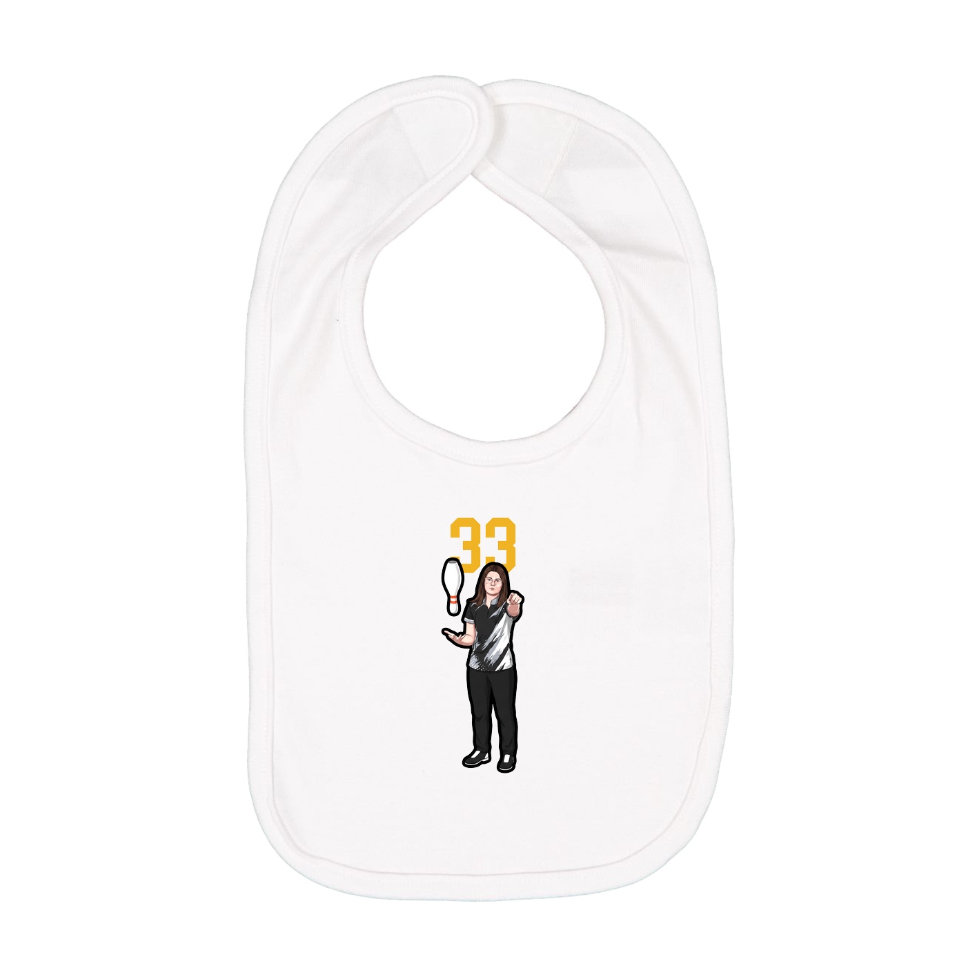 Infant Bib — Number Top in White