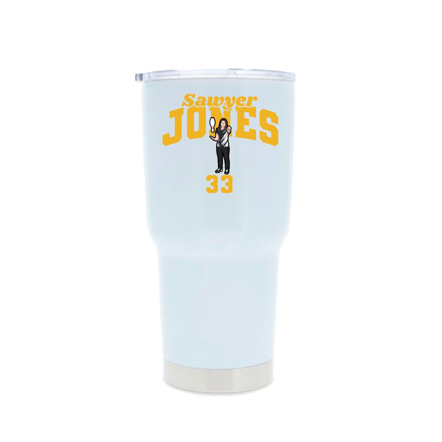 30oz Stainless Steel Tumbler — Signature Arch in White