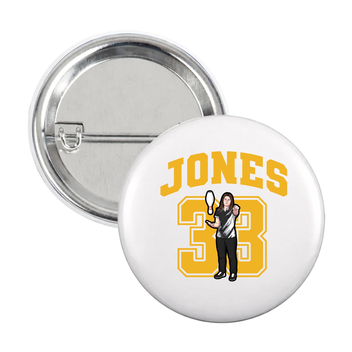 Game Day Button — Number in White