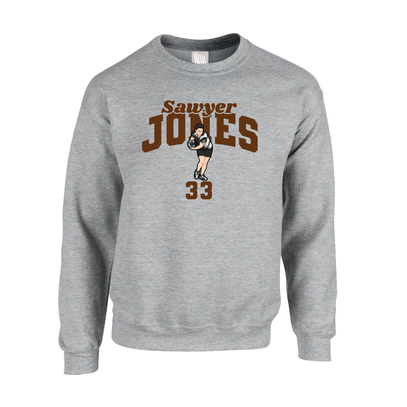 Fleece Crew — Signature Arch in Grey