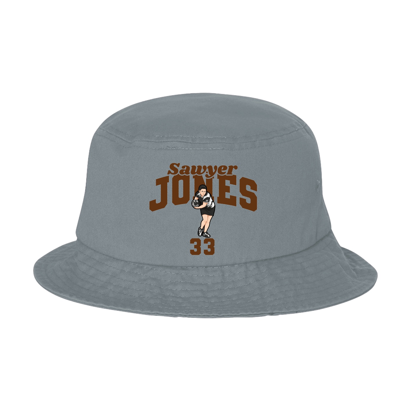 Bucket Cap — Signature Arch in Grey