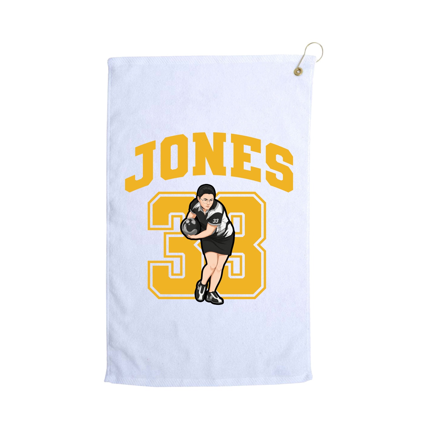 Golf Towel — Number in White