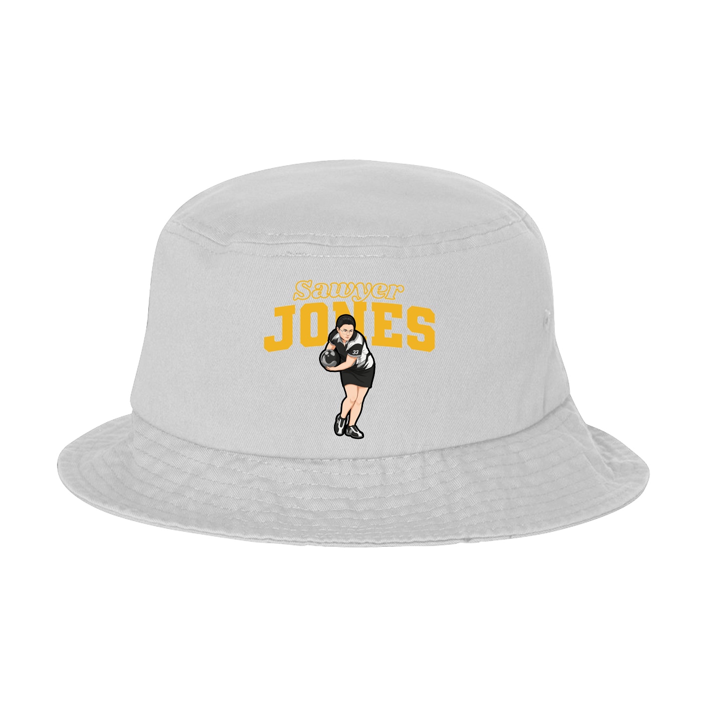 Bucket Cap — Name Arch in White
