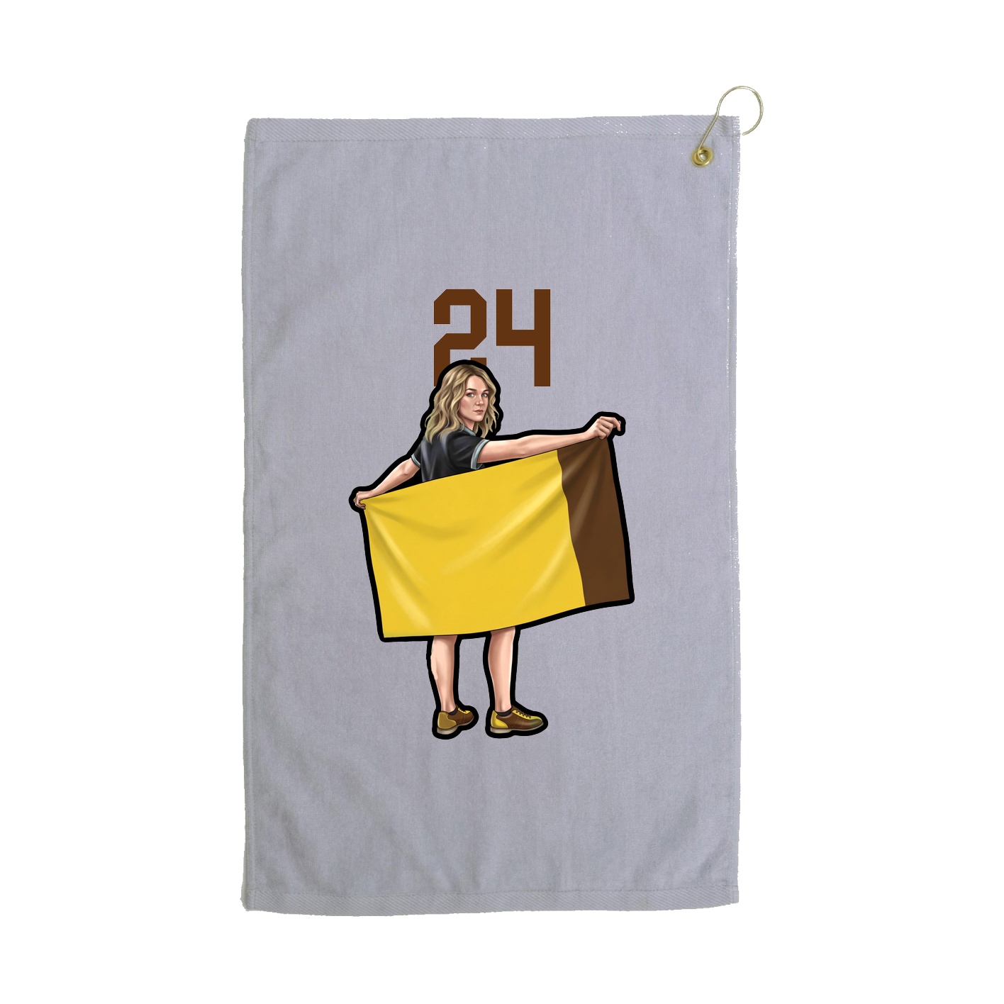 Golf Towel — Number Top in Grey