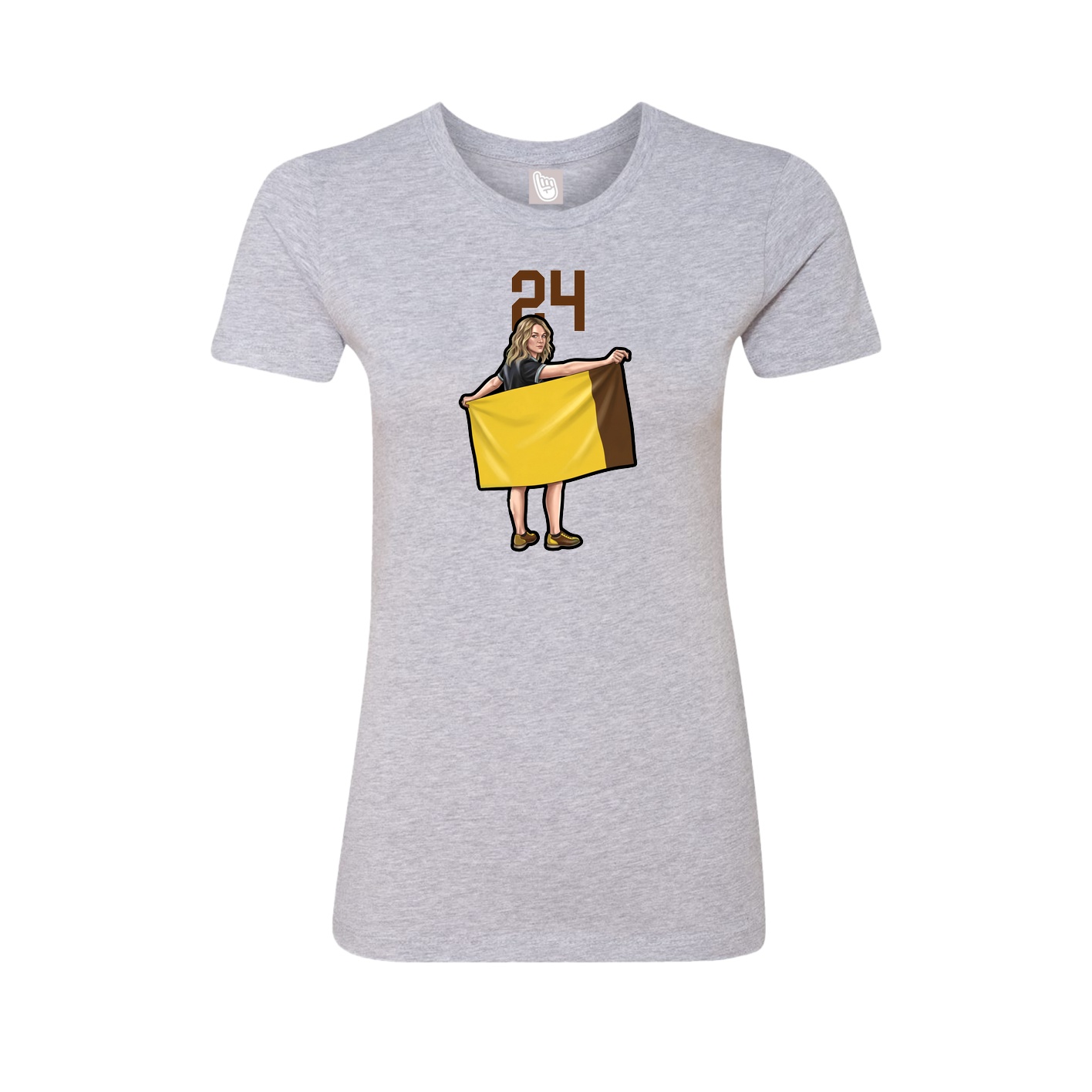 Fitted Women's Tee — Number Top in Grey