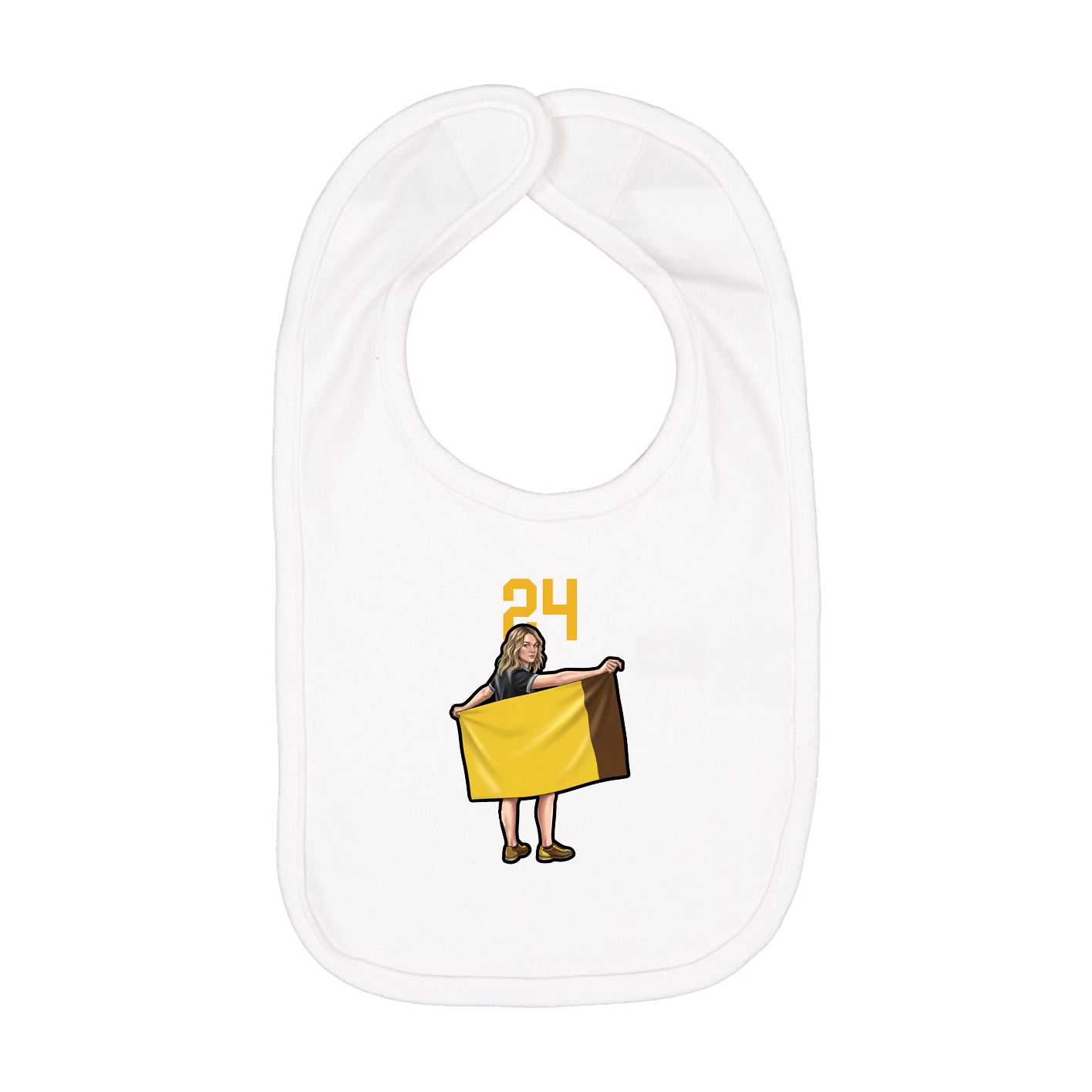 Infant Bib — Number Top in White