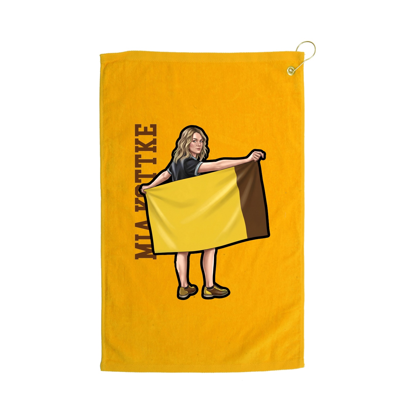 Golf Towel — Name Vertical in Gold