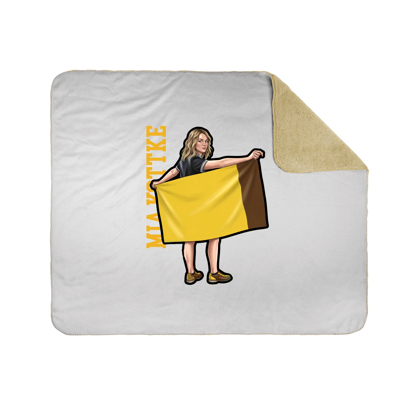 Throw Blanket — Name Vertical in White