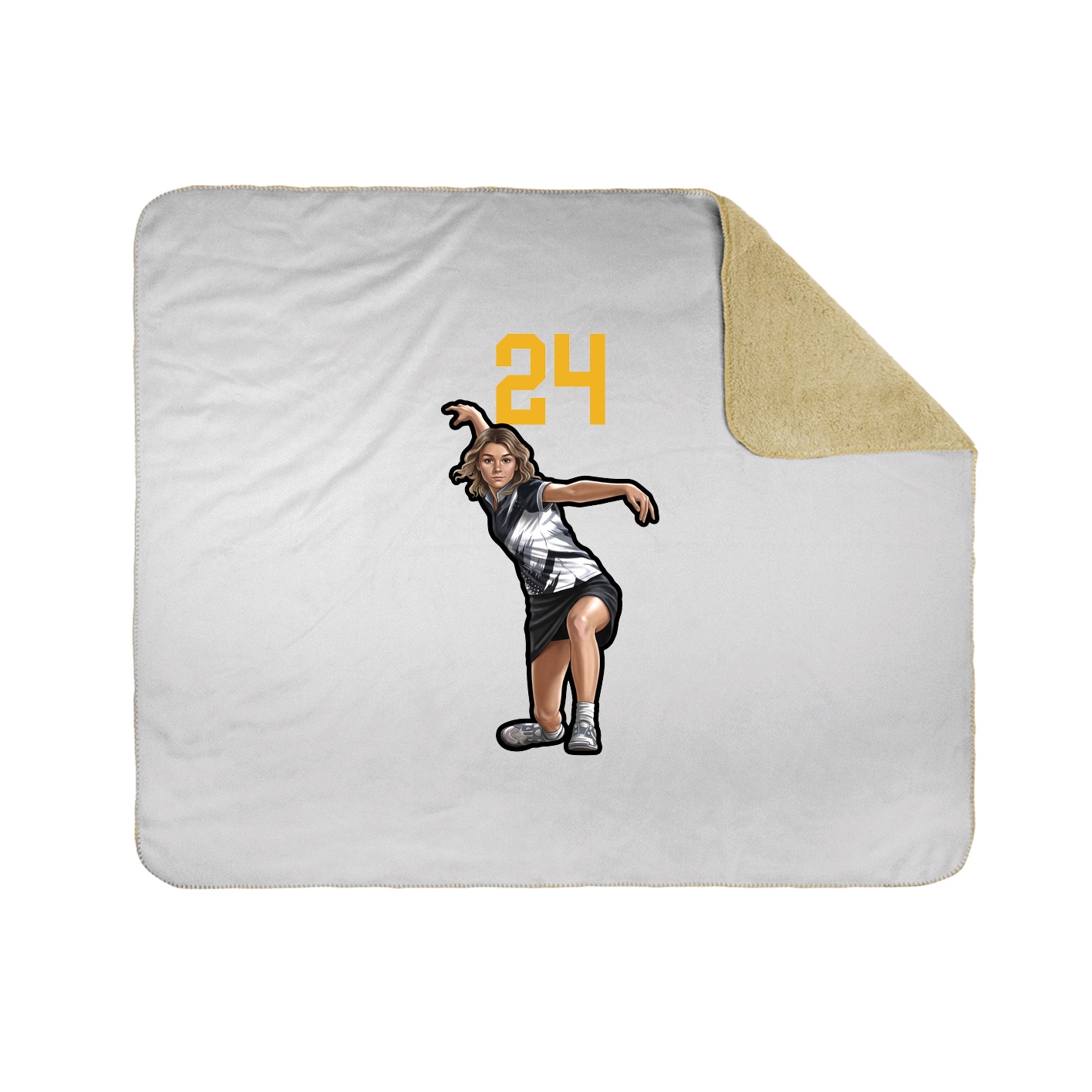 Throw Blanket — Number Top in White