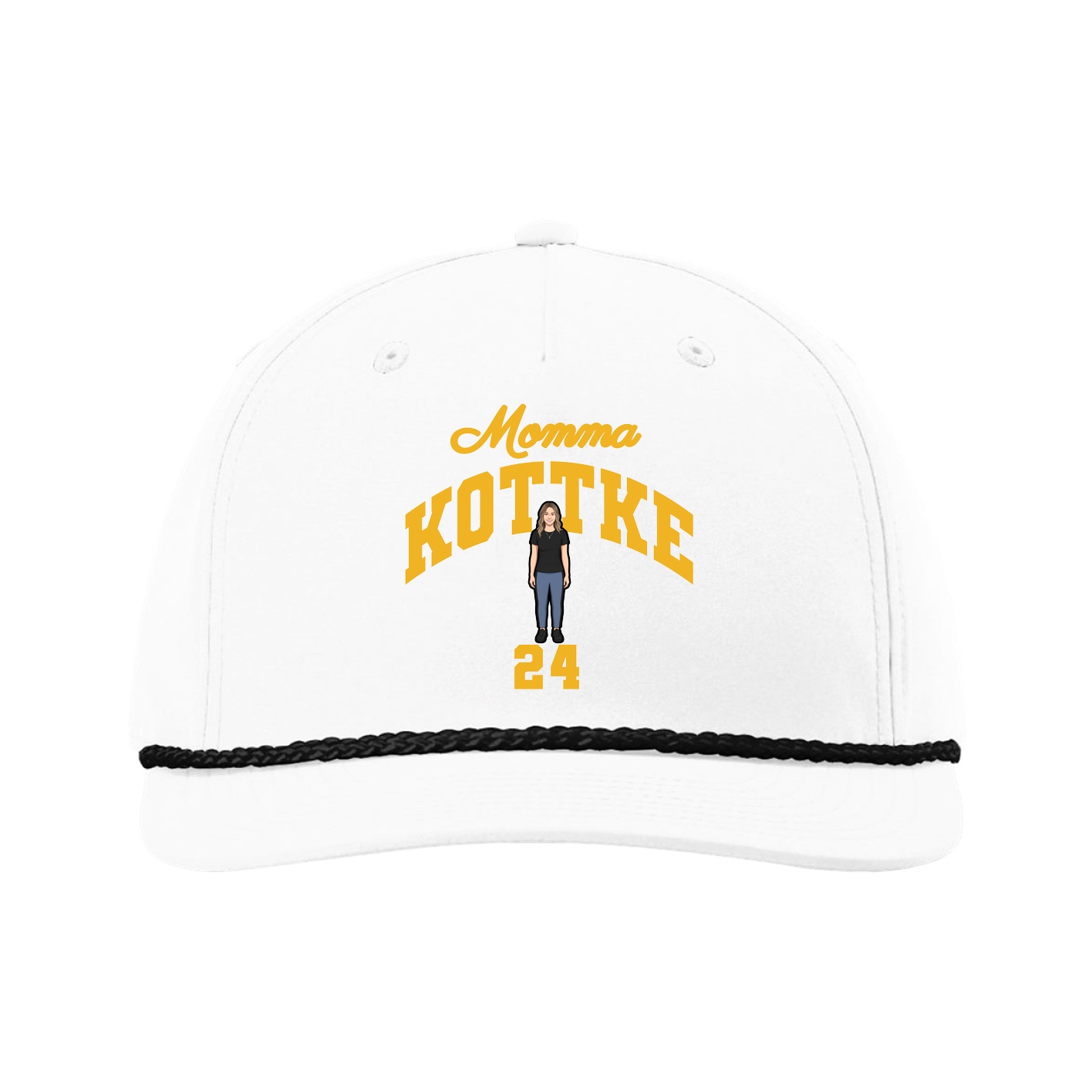 Five-Panel Classic Rope Cap — Mothers Day Arch in White