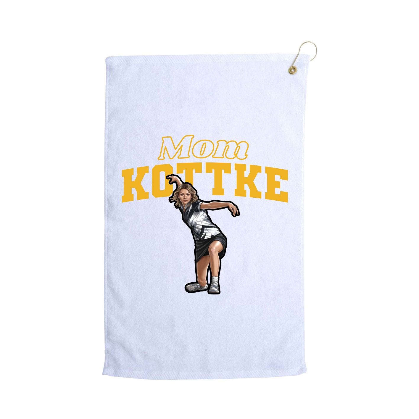 Golf Towel — Mothers Day Block in White