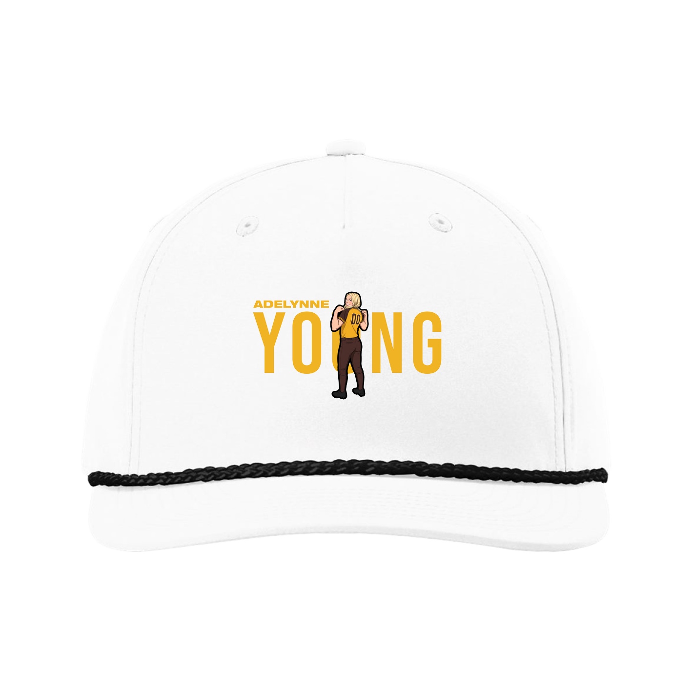 Five-Panel Classic Rope Cap — Player Name in White