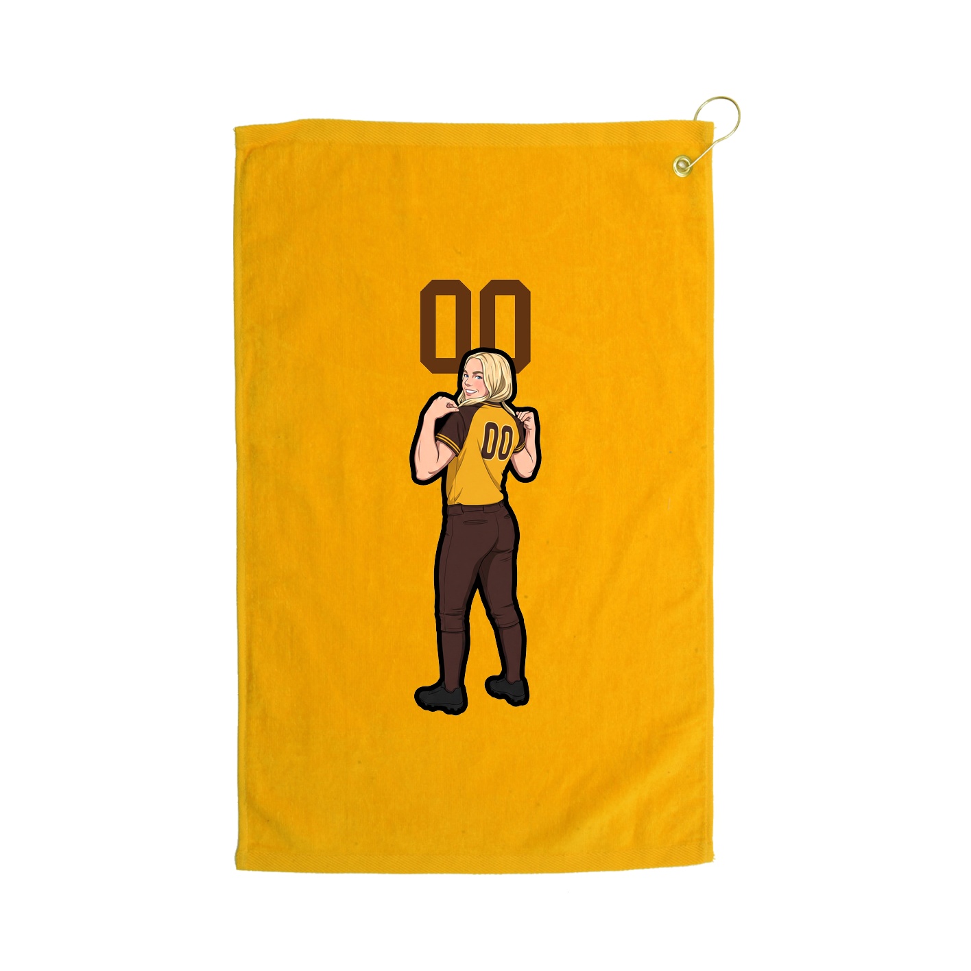 Golf Towel — Number Top in Gold