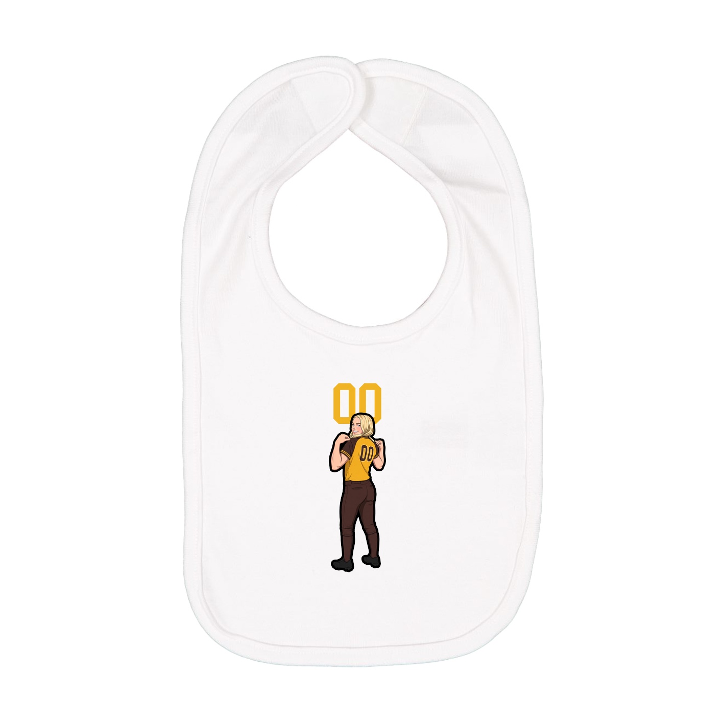 Infant Bib — Number Top in White