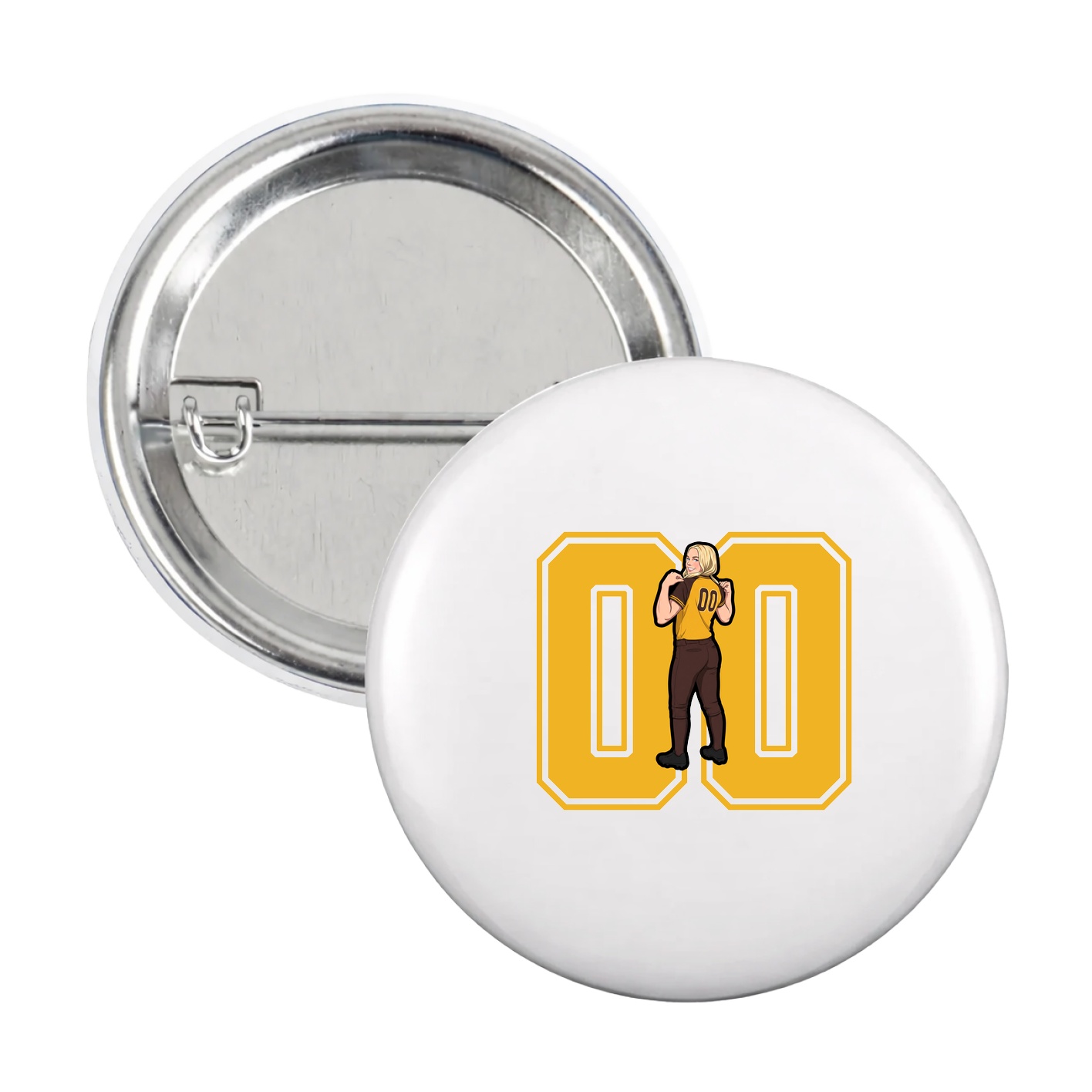Game Day Button — Number in White