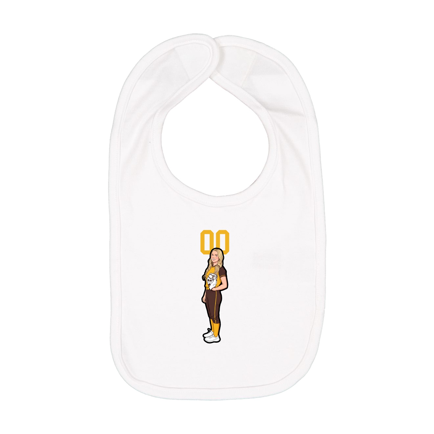 Infant Bib — Number Top in White