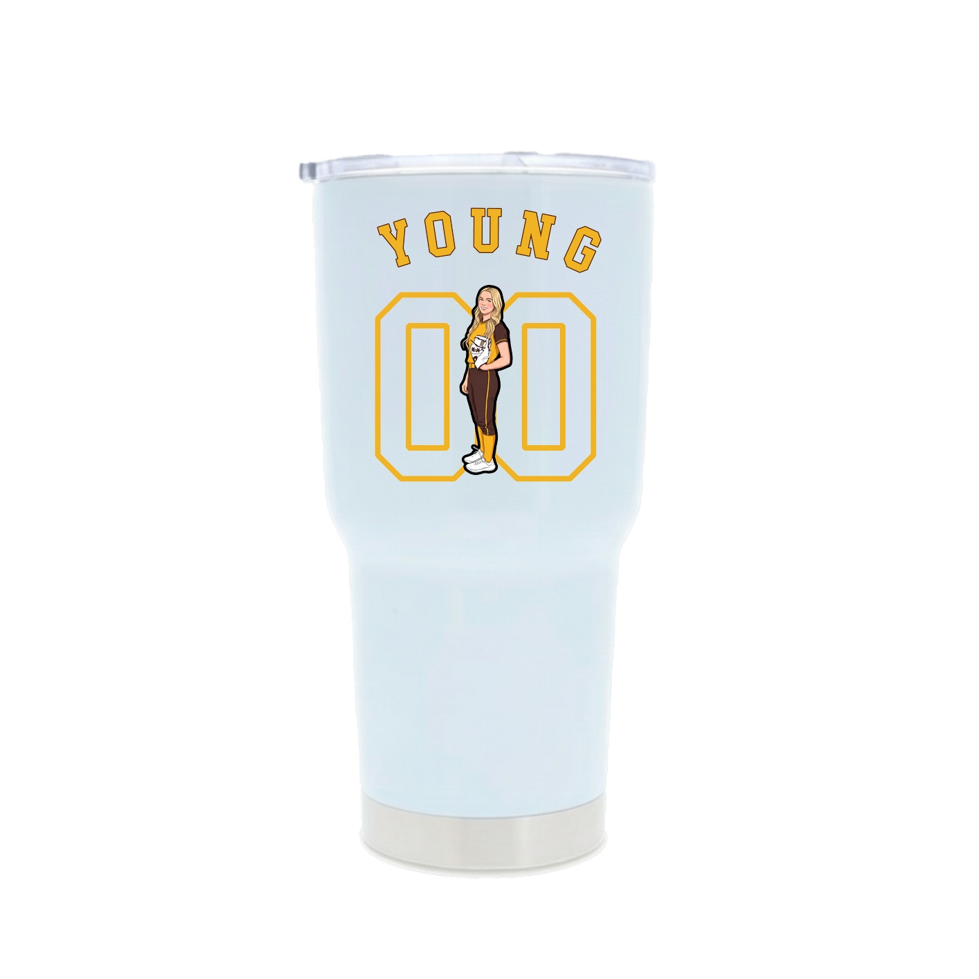 30oz Stainless Steel Tumbler — Shirsey Arch in White