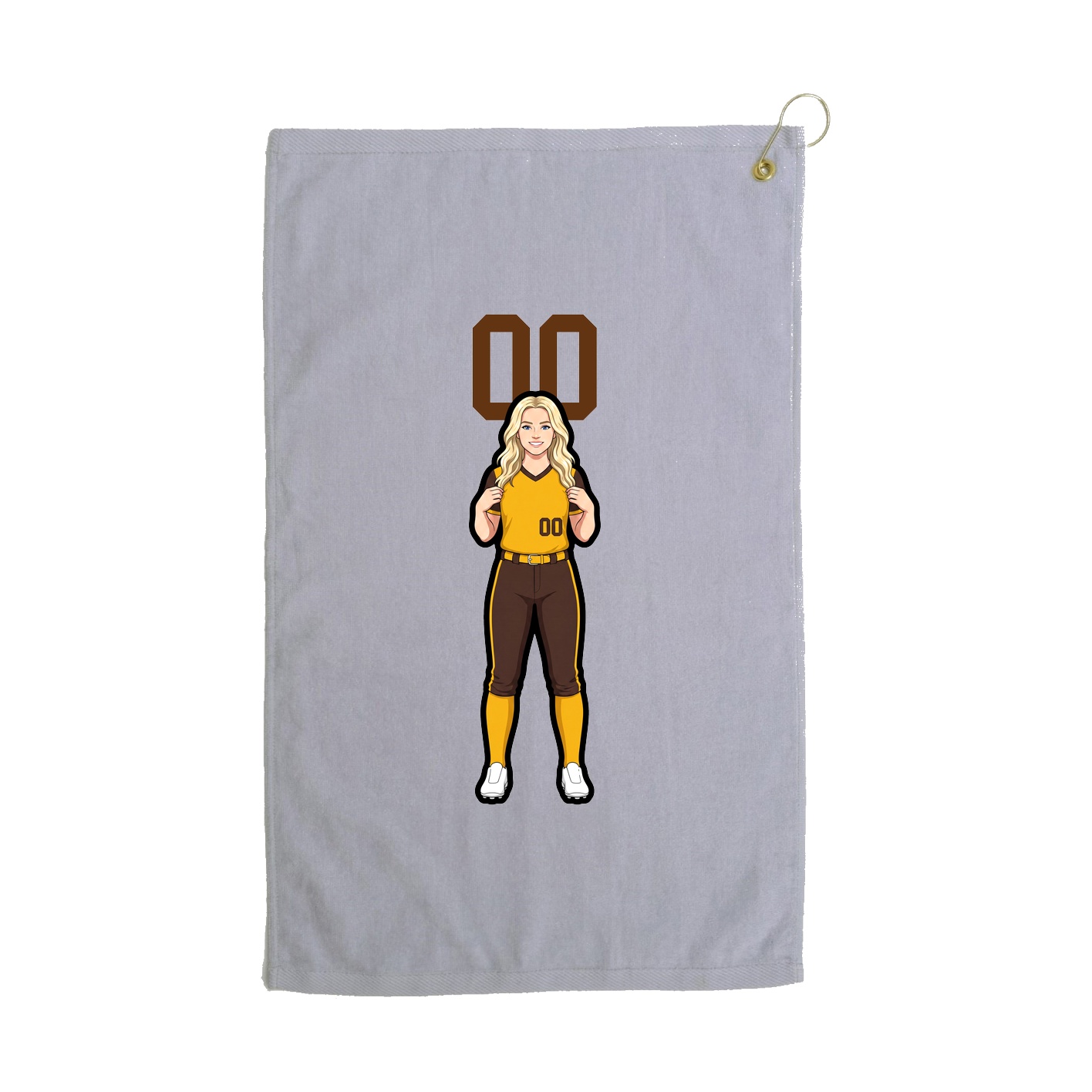 Golf Towel — Number Top in Grey