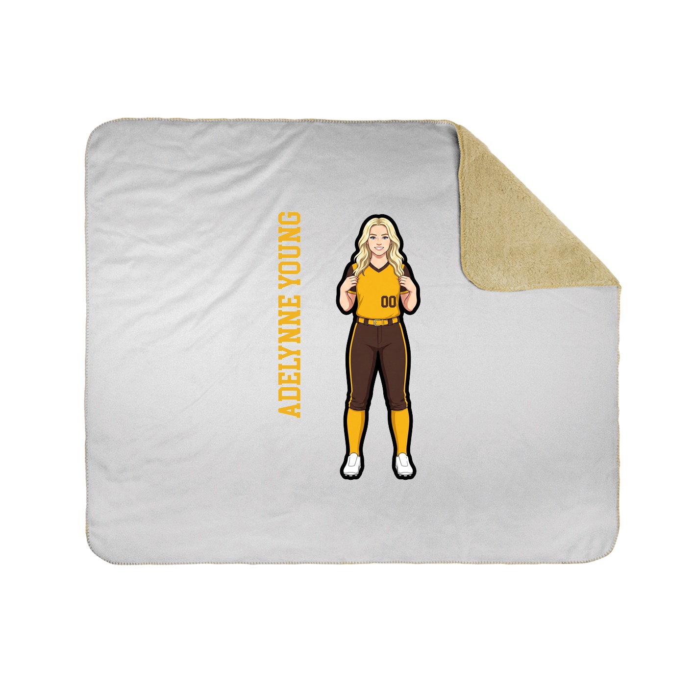 Throw Blanket — Name Vertical in White