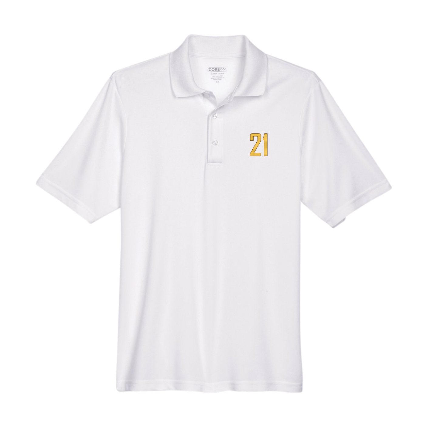 Performance Polo — Front Shirsy in White