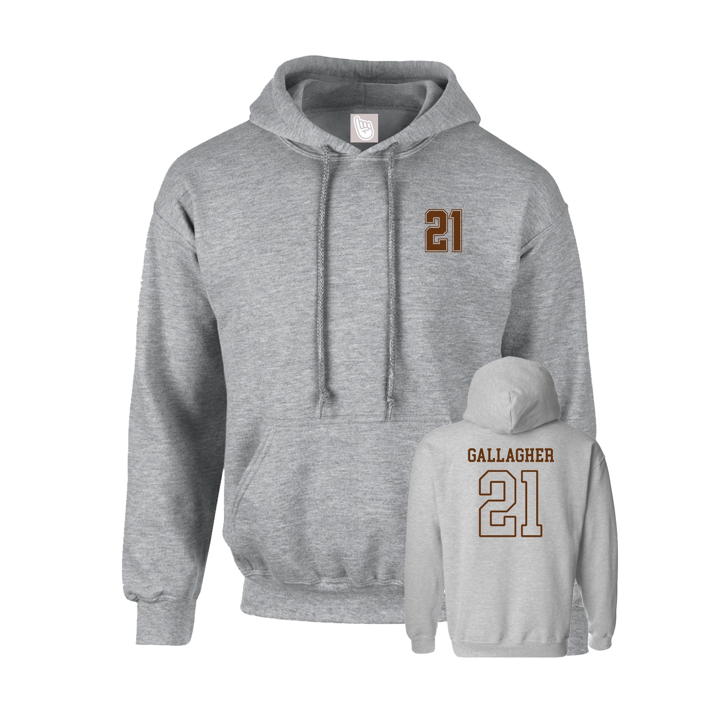 Hoodie — Chest Back in Grey