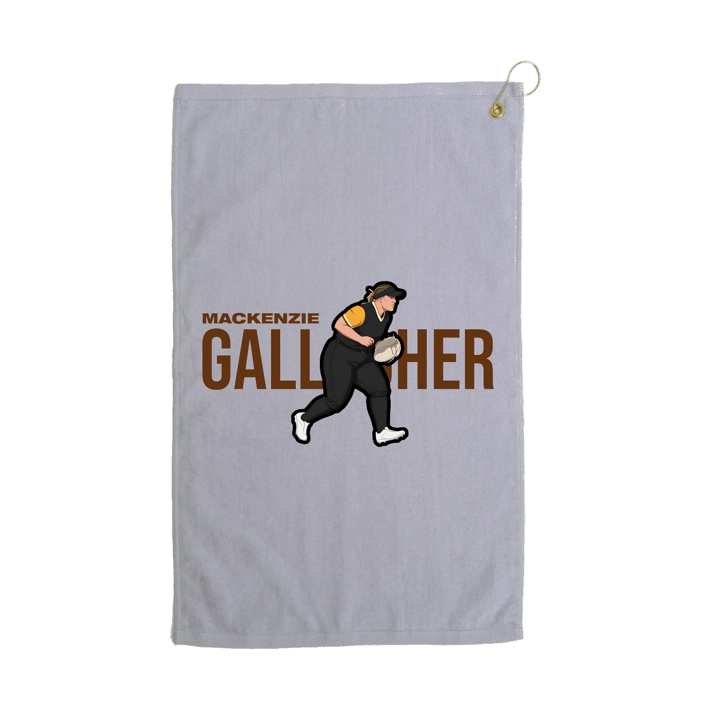 Golf Towel — Player Name in Grey