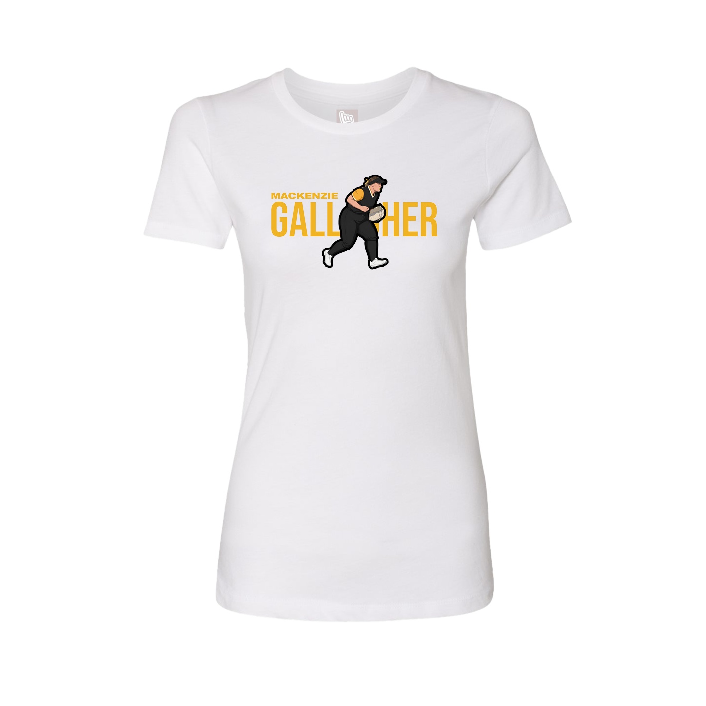 Fitted Women's Tee — Player Name in White