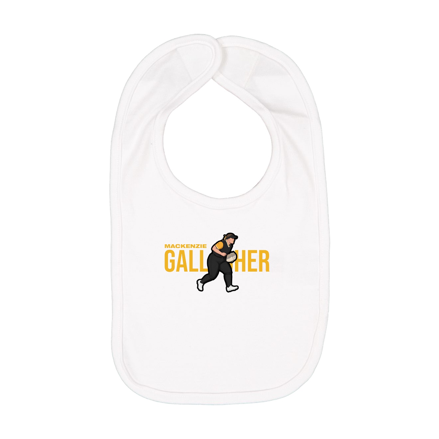 Infant Bib — Player Name in White