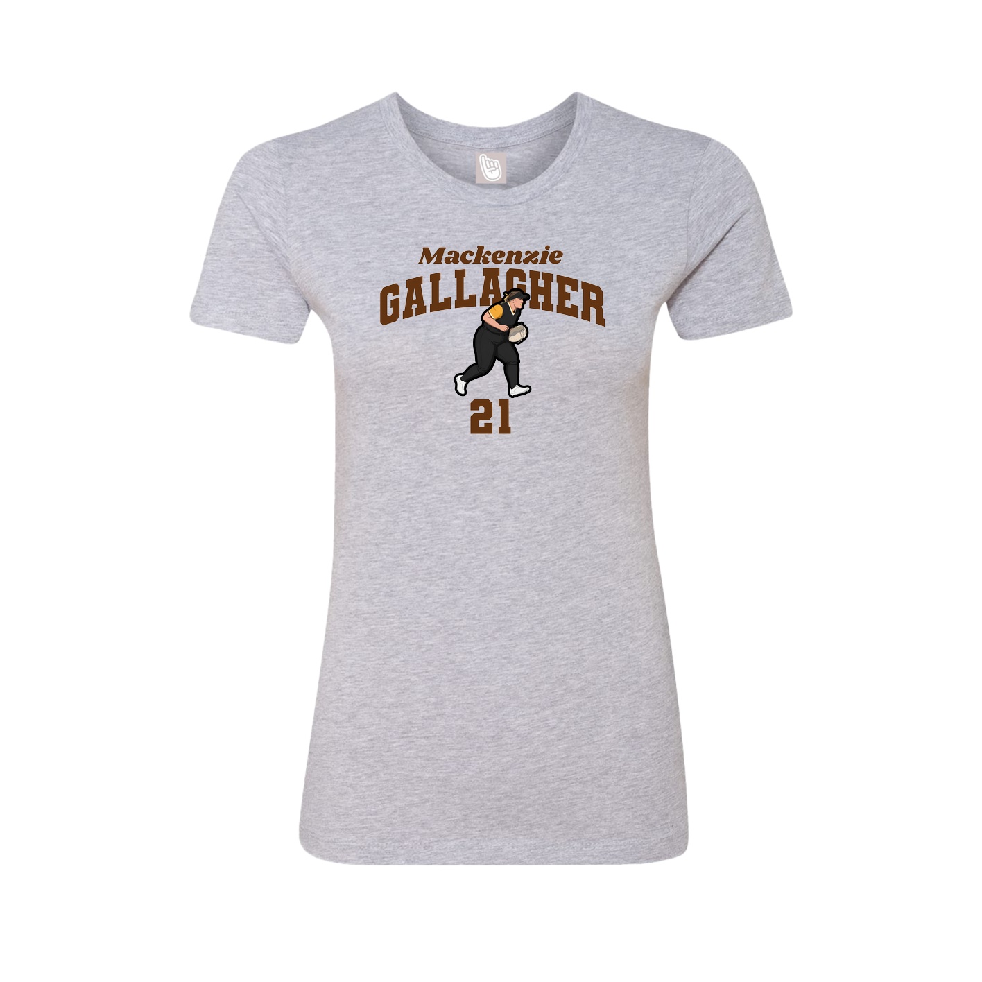 Fitted Women's Tee — Signature Arch in Grey