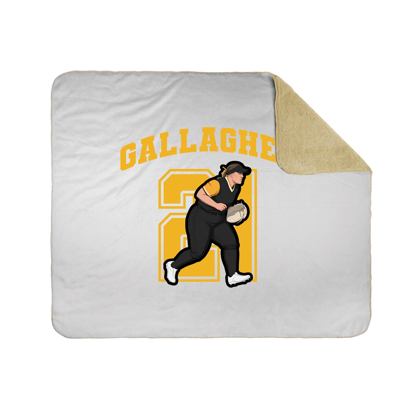 Throw Blanket — Number in White