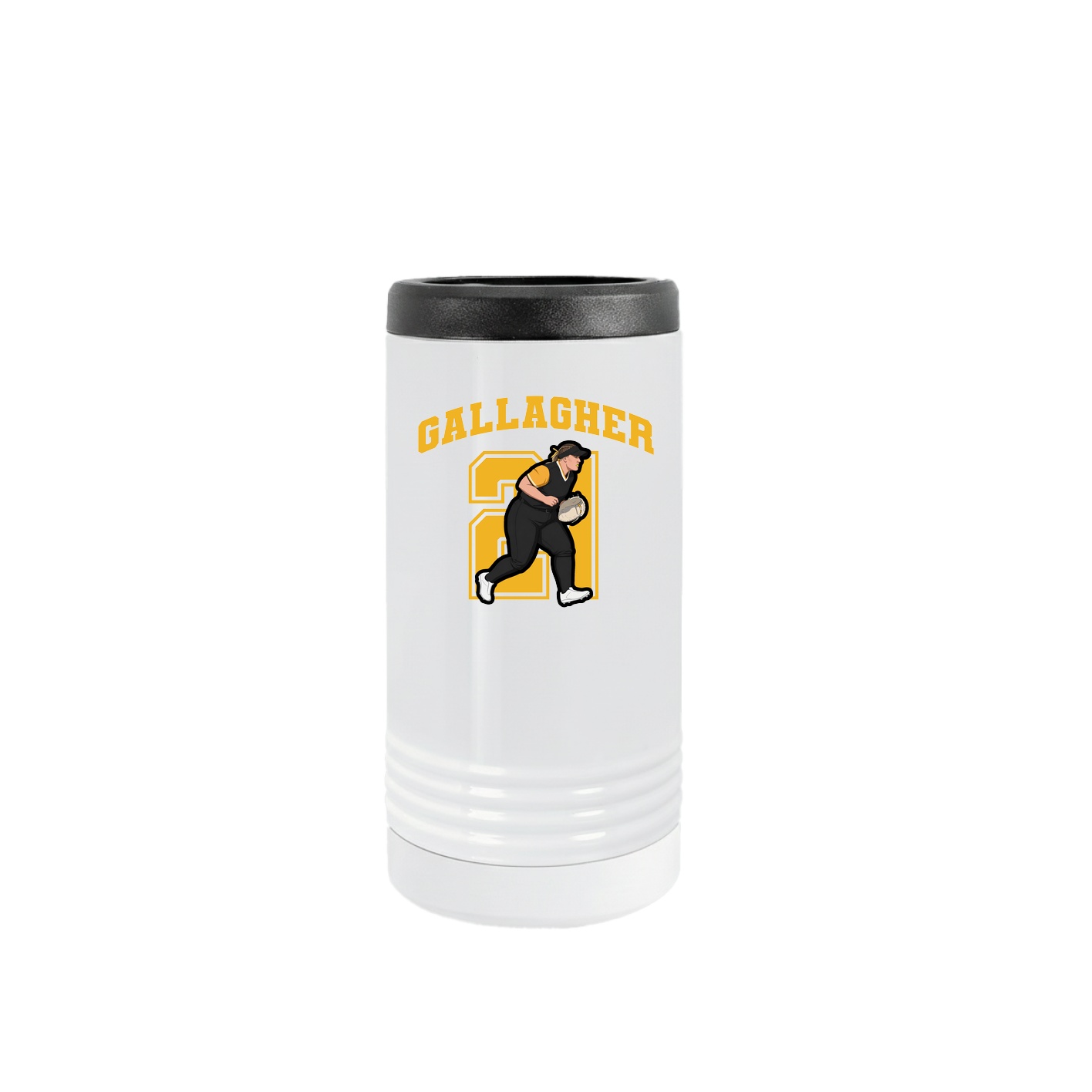 Slim Beverage Holder — Number in White